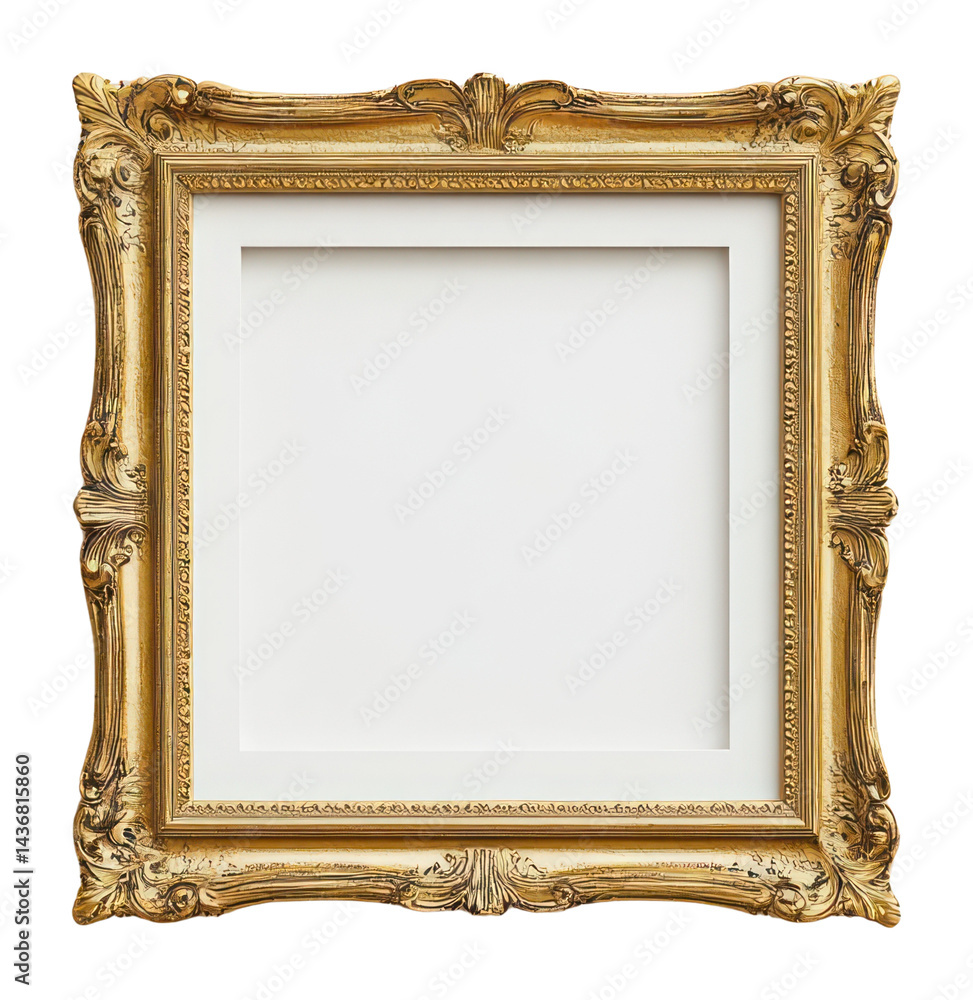 PNG Gold vintage classic frame mockup picture photo art.