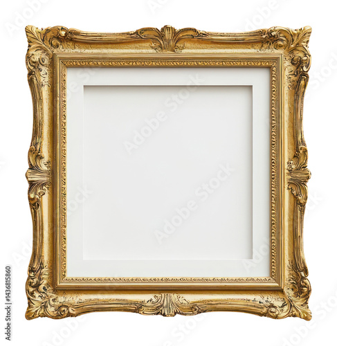 Obraz na płótnie PNG Gold vintage classic frame mockup picture photo art. w salonie