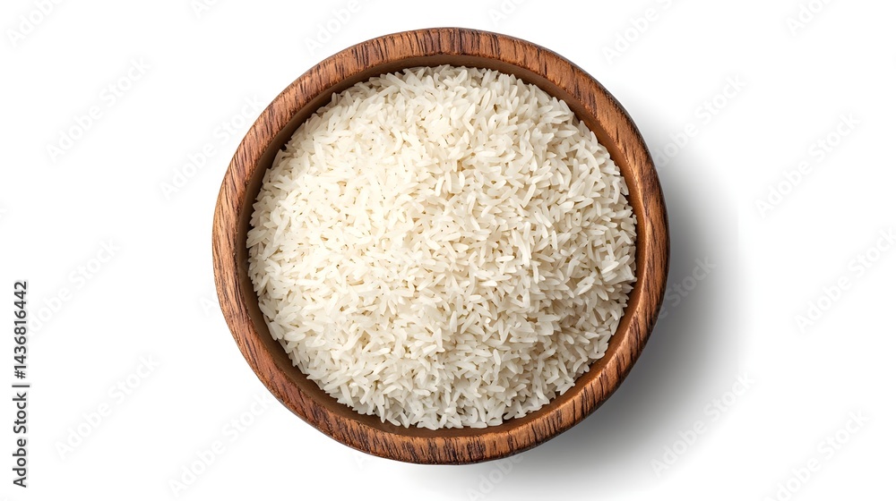 Grated Coconut in a Wooden Bowl Isolated on a White Background Grated Coconut in a Wooden Bowl Isolated on a White Background