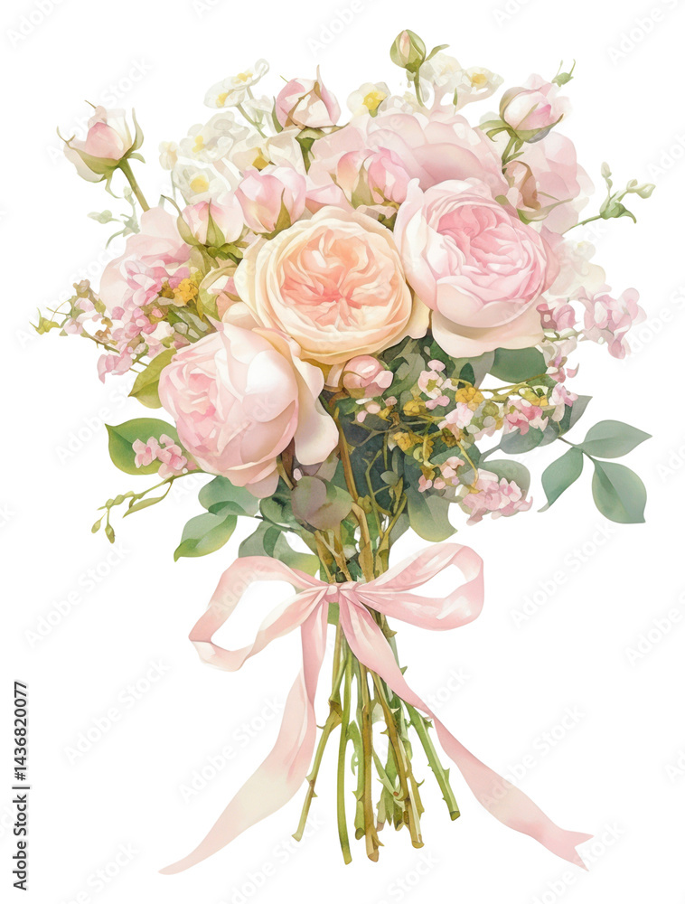PNG Coquette rose bouquet roses illustration flower.