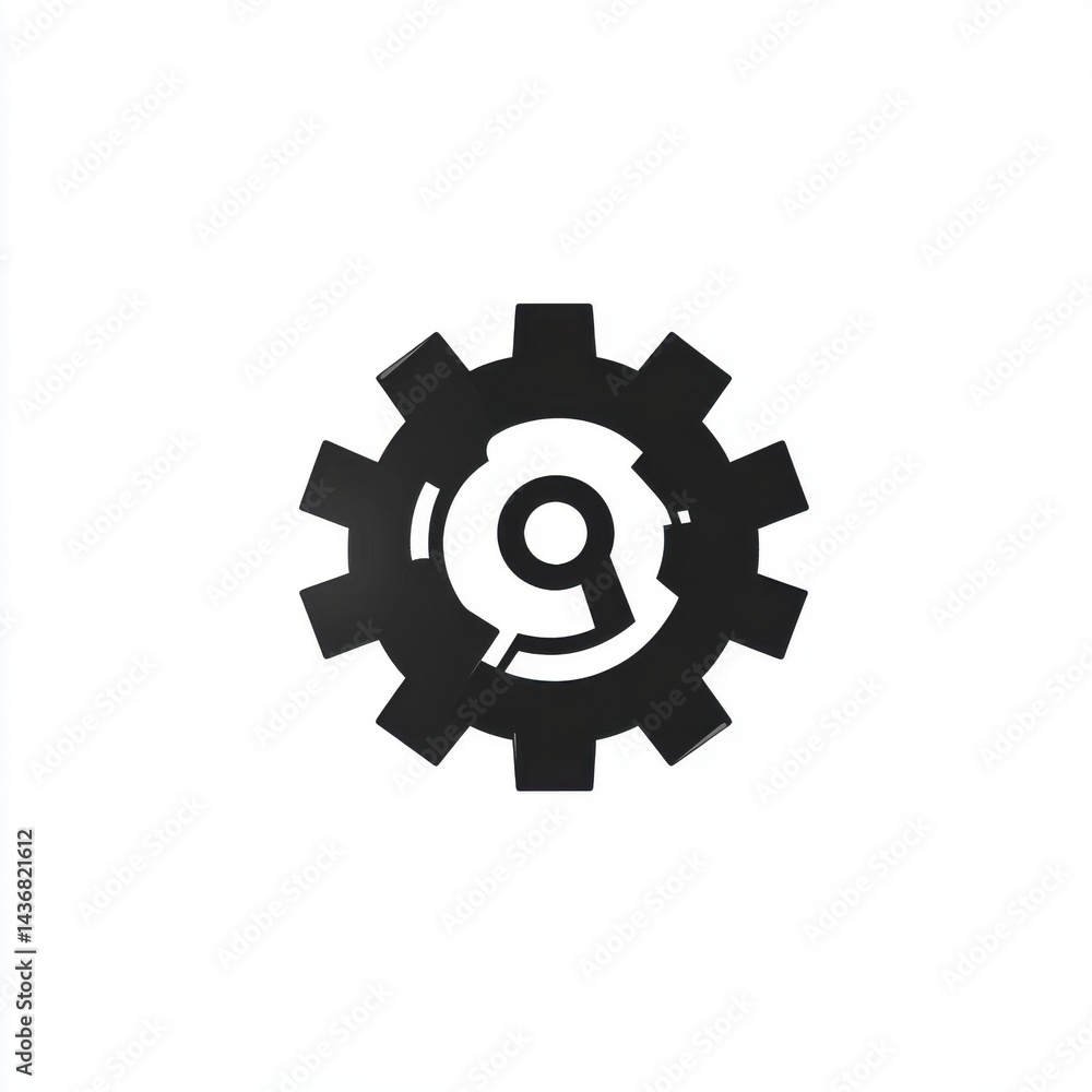 A simple black gear icon with a circular notch, symbolizing mechanics and engineering. A simple black gear icon with a circular notch, symbolizing mechanics and engineering.