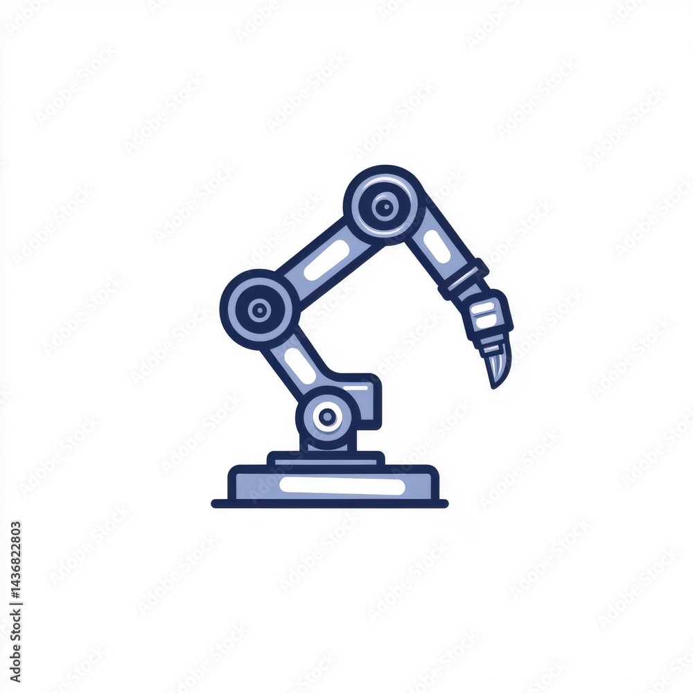 An illustrated robotic arm design for automation in the manufacturing industry. An illustrated robotic arm design for automation in the manufacturing industry.