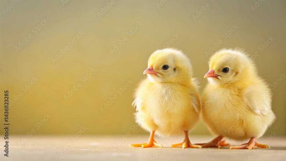 Fototapeta premium Adorable Baby Chicks on Light Background - Perfect for Spring Designs