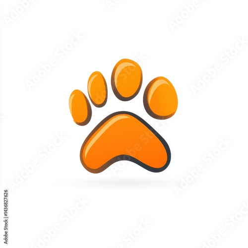 Vibrant orange paw print logo on white background, symbolizing pet care or animal-related businesses.