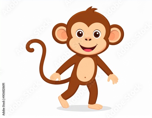 Adorable Monkey Character – Isolated Mascot Style Illustration