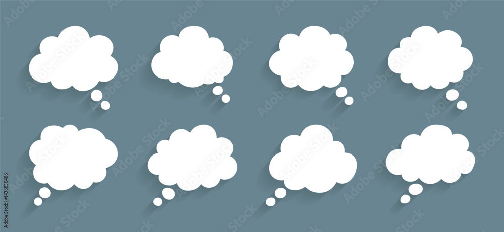 Vector Cloud Bubble Message Collection. Cloud Speech Bubble Set Vector Cloud Bubble Message Collection. Cloud Speech Bubble Set