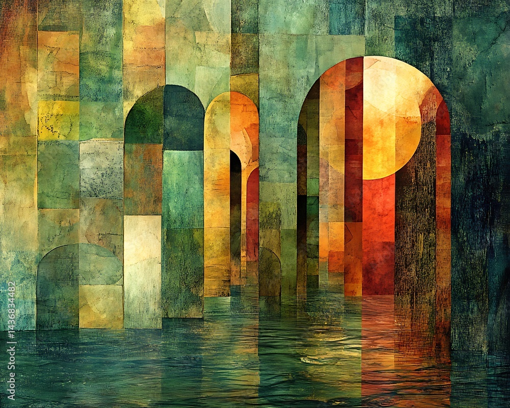Abstract Arches Reflecting Sun