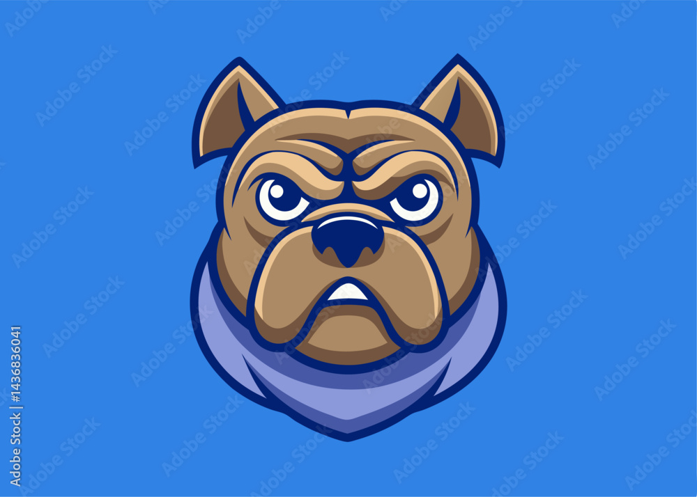 Bulldog Mascot in Bold Design: A powerful bulldog mascot head, designed with bold lines and a determined expression. The design is a modern depiction for teams or brands seeking strength. Bulldog Mascot in Bold Design: A powerful bulldog mascot head, designed with bold lines and a determined expression. The design is a modern depiction for teams or brands seeking strength.