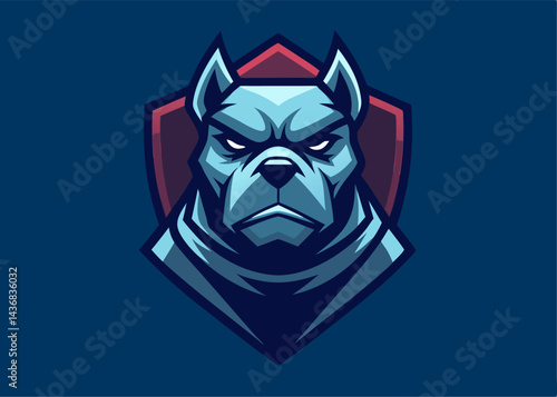 Fierce Guardian: A stylized illustration of a formidable guard dog, exuding strength and vigilance. This emblem embodies the spirit of protection.