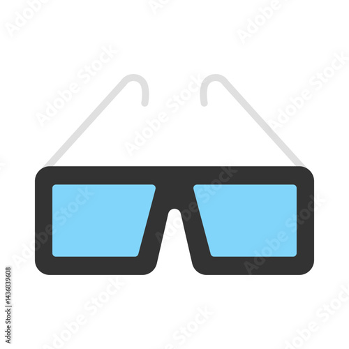 3D Glasses flat icon