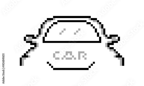 car showroom pixel art illustration