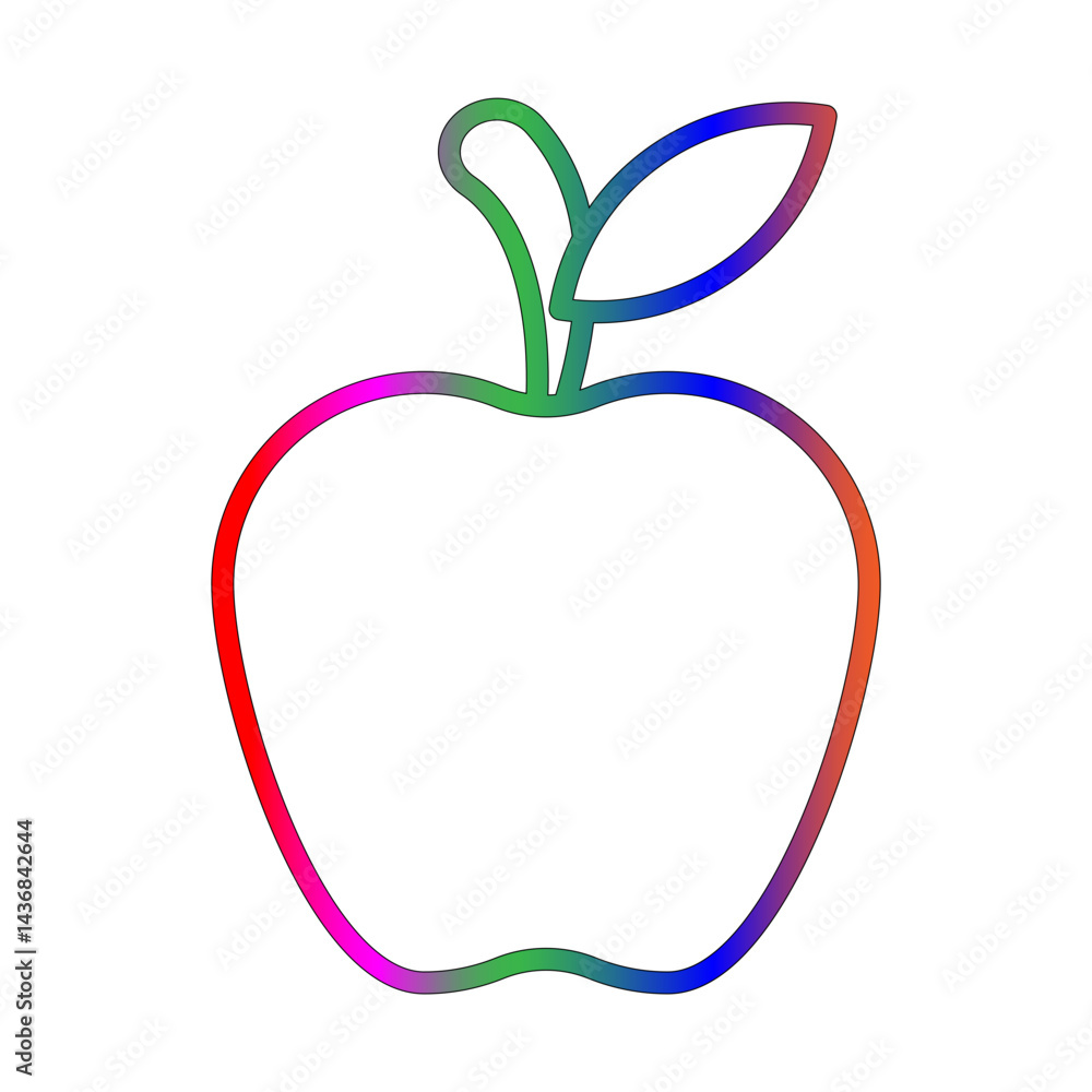 Fototapeta premium Apple line gradient icon