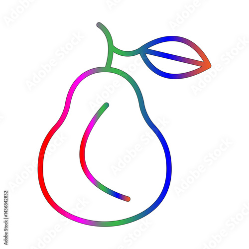 Pear line gradient icon