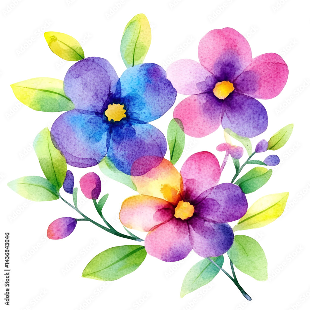 Fototapeta premium Beautiful colorful floral bouquet illustration