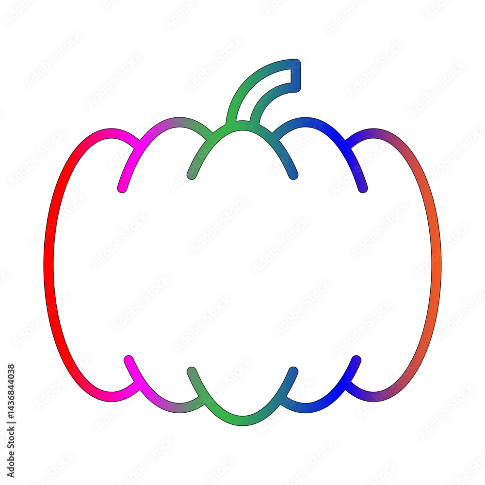 Obraz premium Pumpkin line gradient icon