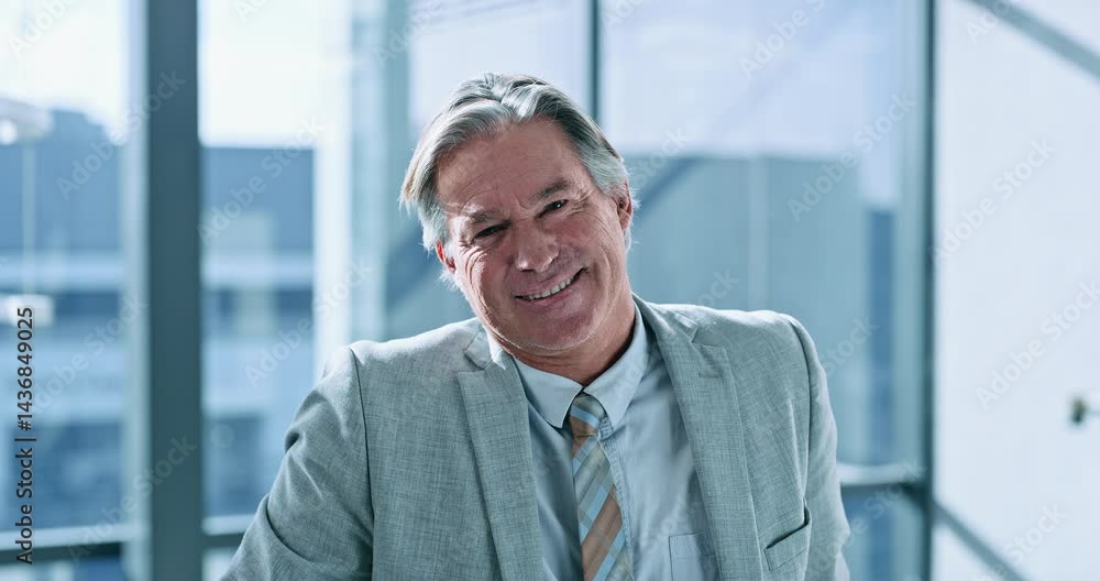 Face, businessman and happy at office on pride for career growth and job opportunity as property developer. Mature person, employee and smile or satisfied in confidence for investment in real estate Face, businessman and happy at office on pride for career growth and job opportunity as property developer. Mature person, employee and smile or satisfied in confidence for investment in real estate