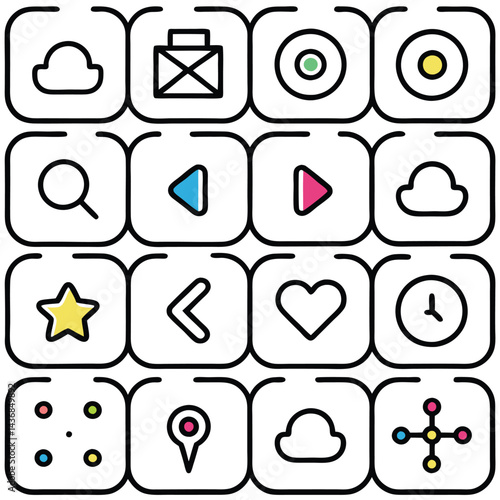 Collection of simple app icons