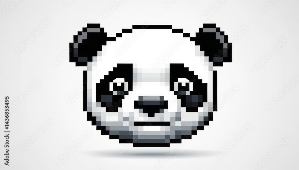 Obraz premium Pixel panda icon