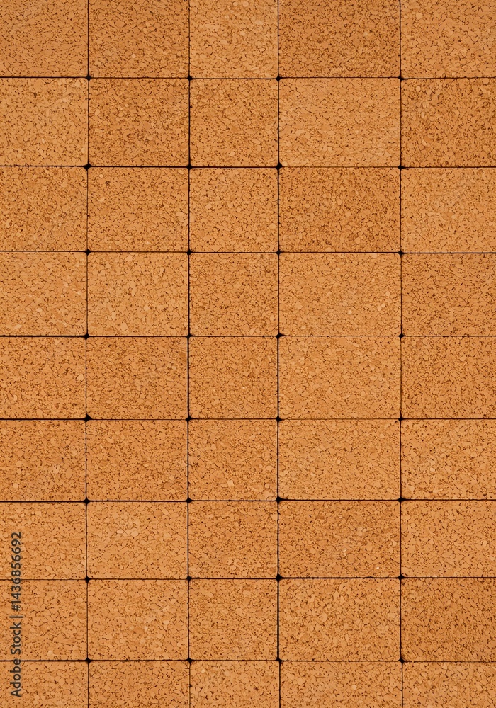 Fototapeta premium Square Cork Tiles Arranged in Pattern Forming Textured Background