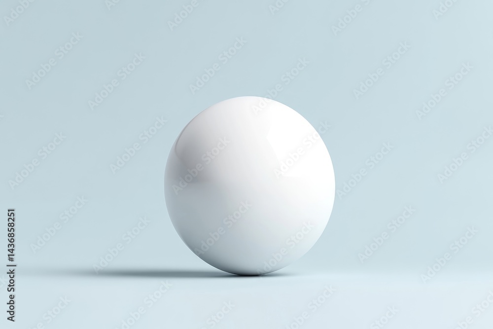 Single white sphere on light blue background Single white sphere on light blue background
