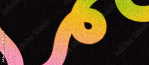 Abstract festive background orange pink yellow color gradient shapes on black