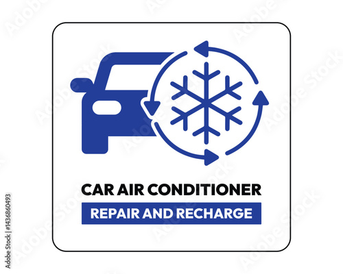 Car Air Conditioning Service, Repair & Recharge Notice, Automotive Cooling System Alert – High Quality Stock Image