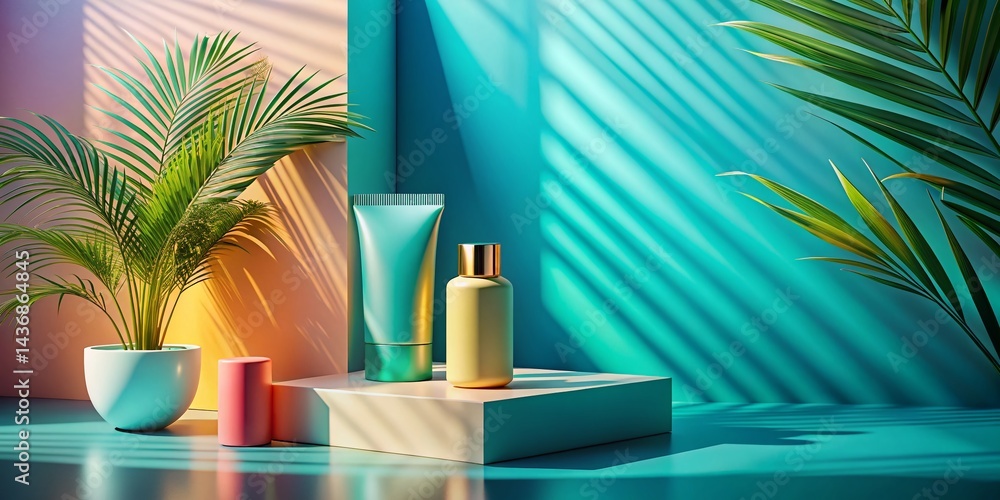 Fototapeta premium Candid Product Photography Mockup: 3D Backgrounds & Backdrops for E-commerce