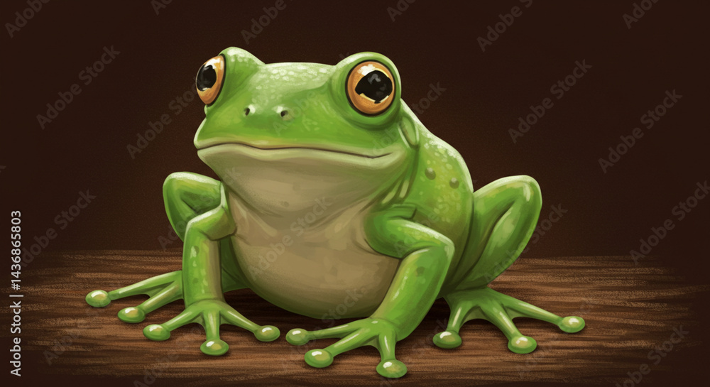 Obraz premium Green Frog Digital Painting
