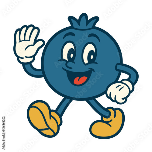blueberry funny cartoon mascot character