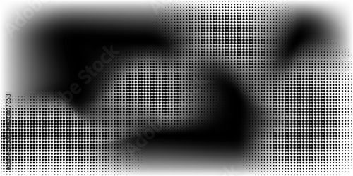 Dotted gradient halftone background. Horizontal seamless dotted pattern in pop art style. Abstract modern stylish texture. Fade gradient black and white half tone background.