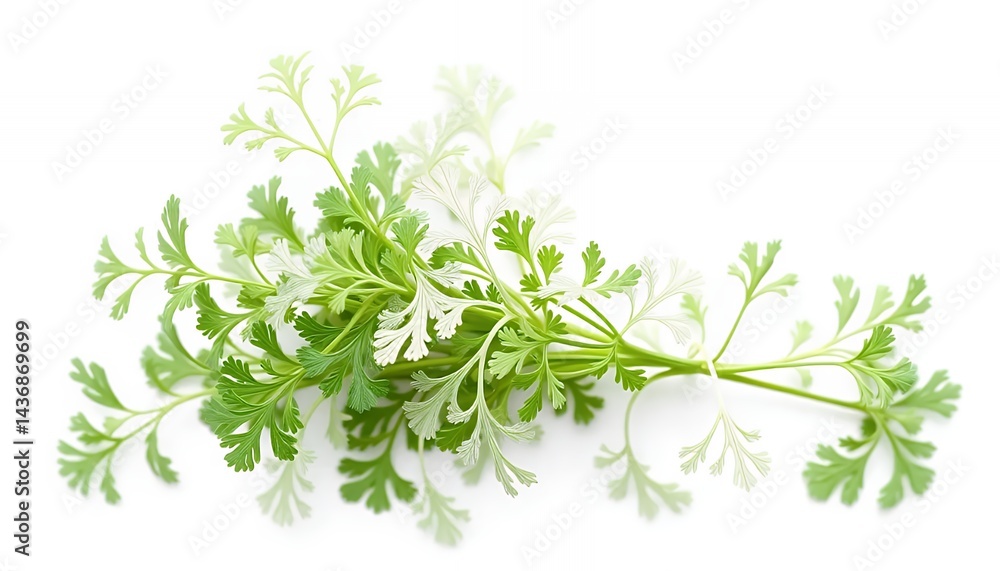 Fresh Green Artemisia Stems Isolated on White Screen Background Perfect for Decoration and Graphic Design in Studio Lighting with Clean Aesthetic and Natural Botanic Detail Fresh Green Artemisia Stems Isolated on White Screen Background Perfect for Decoration and Graphic Design in Studio Lighting with Clean Aesthetic and Natural Botanic Detail