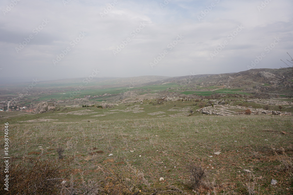 Fototapeta premium Hattusa Ancient City in Corum, Turkiye