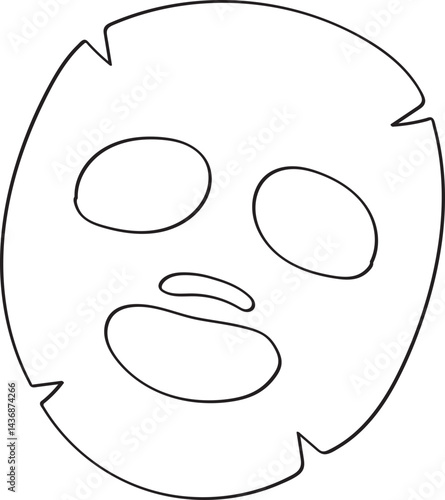 Lined Facial sheet mask cosmetics Hand Drawn