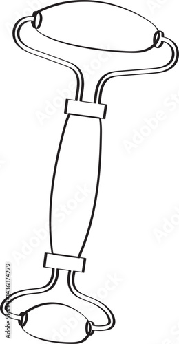 Lined Quartz Roller for Facial Treatment Hand Drawn