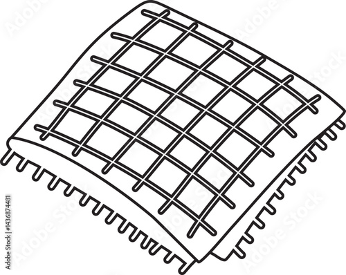 Lined Kitchen Potholder hand Drawn