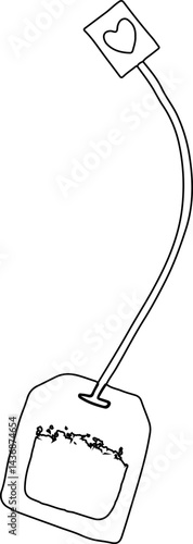 Lined Tea Bag Hand Drawn