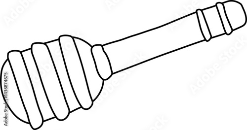 Lined Wooden Honey Dipper Illustration