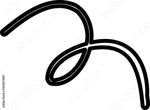 Lined Curvy Line Doodle Hand Drawn