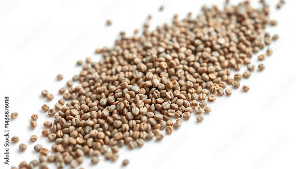 Pile of Tiny Seeds Scattered on White Screen Background for Decoration Ads and Promotion Isolated Pile of Tiny Seeds Scattered on White Screen Background for Decoration Ads and Promotion Isolated
