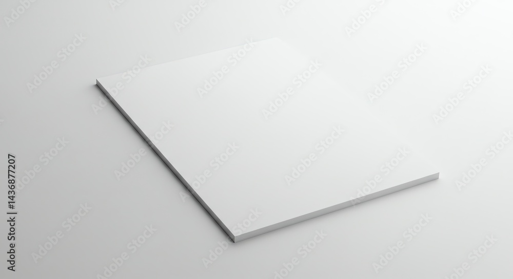 Blank White Paper Stack Mockup on Soft Gray Background Blank White Paper Stack Mockup on Soft Gray Background