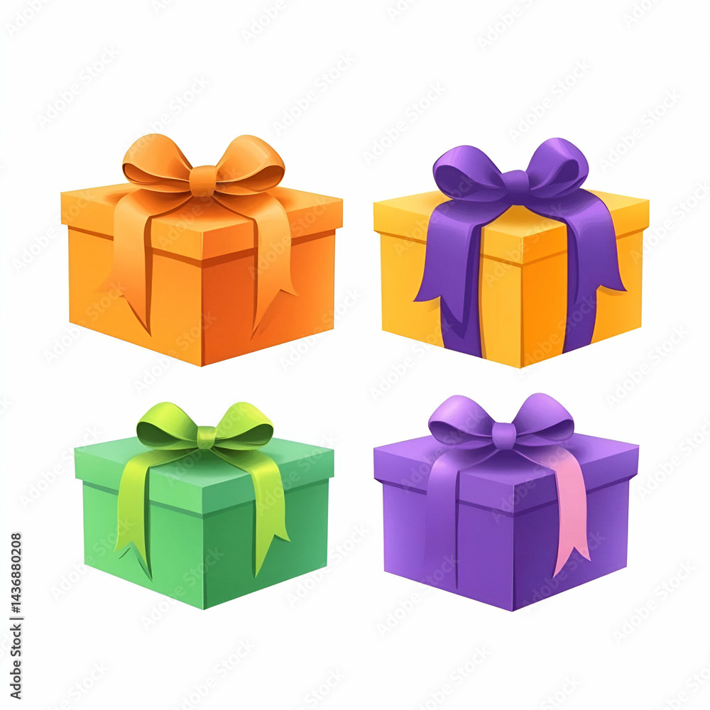 Fototapeta premium Colorful gift boxes displayed for celebrations