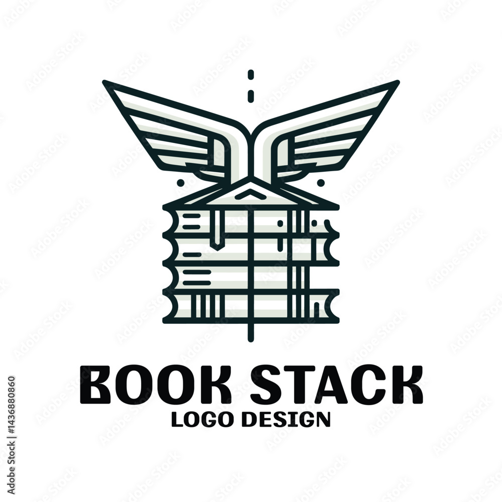 Book Stack Vector Logo Design Book Stack Vector Logo Design