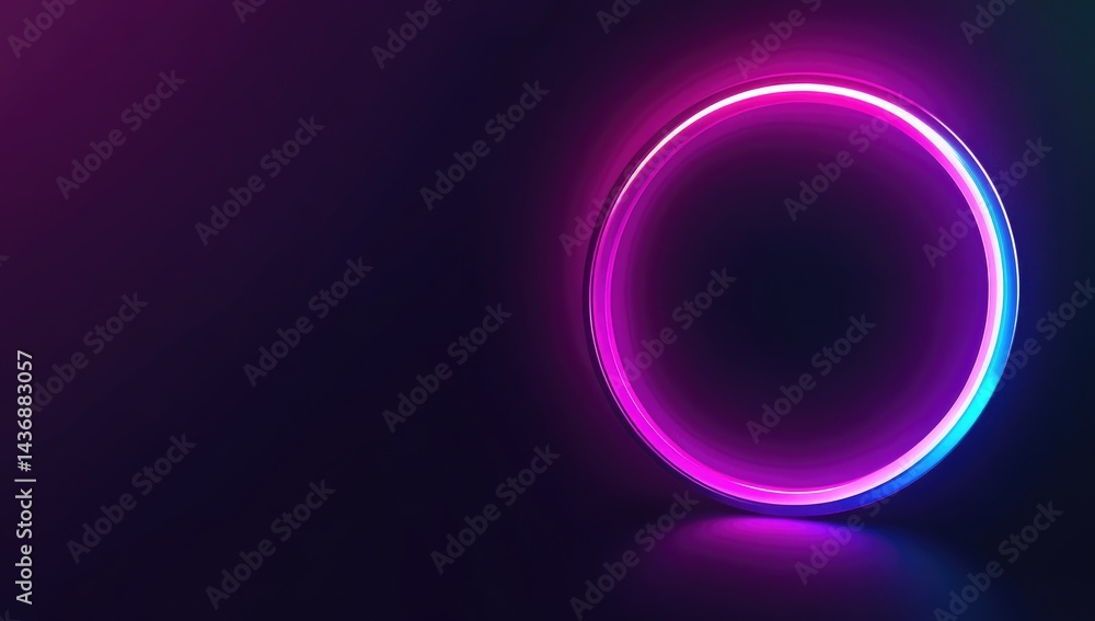 Glowing Neon Circle Abstract Background Pink Purple Light Glowing Neon Circle Abstract Background Pink Purple Light