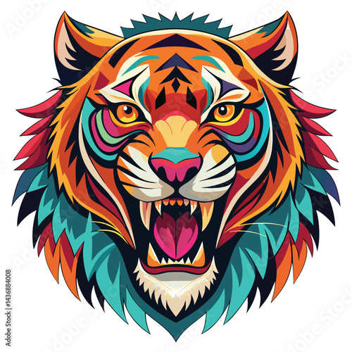 Vibrant Tiger's Head Design