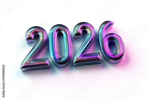Colorful 2026 text render showcasing vibrant design elements and modern styling