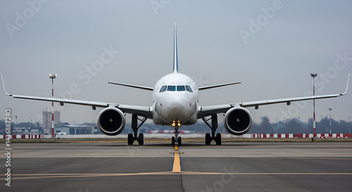 Airbus A320 Family Aircraft on Taxiway Front View