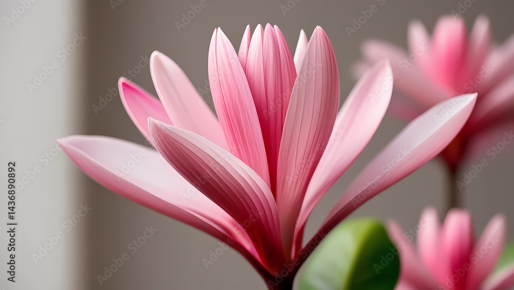 Obraz premium Close-up of a Beautiful Pink Flower with Delicate Petals