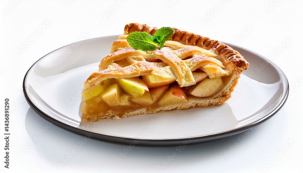 Apple pie slice with lattice crust Apple pie slice with lattice crust