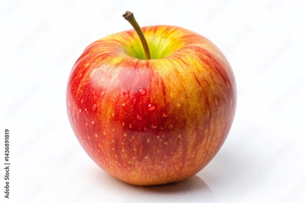 Fresh Ambrosia Apple Isolated, White Background - Drone Aerial View Stock Photo Fresh Ambrosia Apple Isolated, White Background - Drone Aerial View Stock Photo