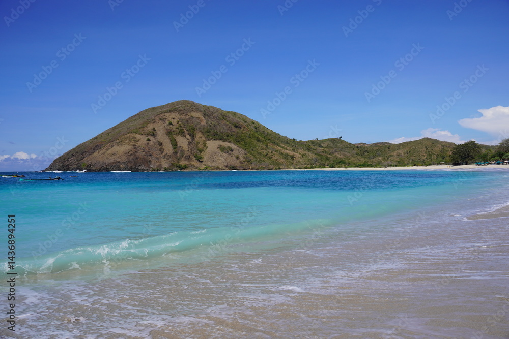 tropical beach with turquoise water in Mawun Lombok Indonesia tropical beach with turquoise water in Mawun Lombok Indonesia